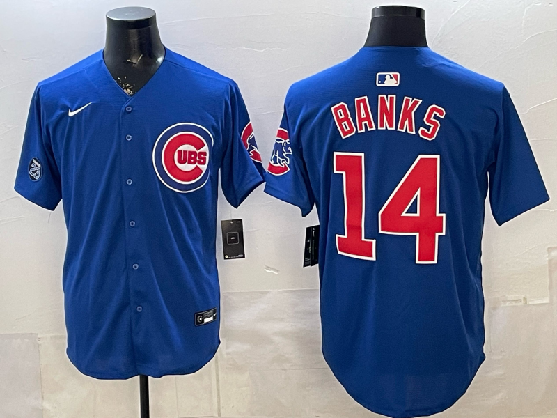 Men 2026 Chicago Cubs #14 Banks Blue Game Nike MLB Jersey 2603003